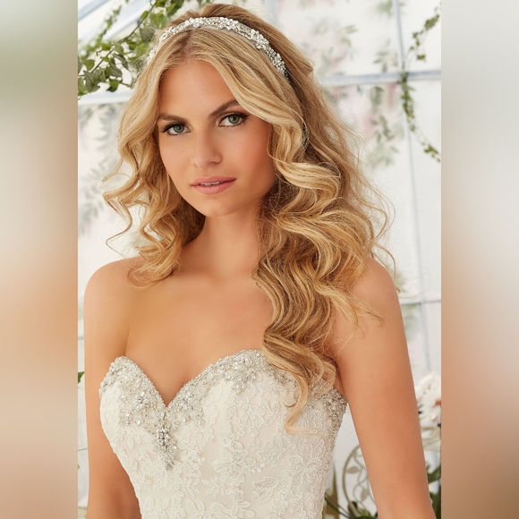 Unaltered signature collection Mori lee by Madeline Garner lace/tulle strapless - Picture 3 of 6